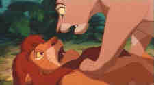 Simba sees his best friend Nala
